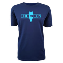 Load image into Gallery viewer, adult-mens-chill-blue-fluro-blue-shirt-brand-logo-chill-chllen-lifestyle-wear