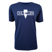 Load image into Gallery viewer, adult-mens-chill-blue-white-shirt-brand-logo-chill-chllen-lifestyle-wear