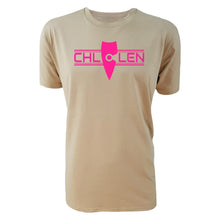 Load image into Gallery viewer, adult-mens-chill-tan-fluro-pink-shirt-brand-logo-chill-chllen-lifestyle-wear
