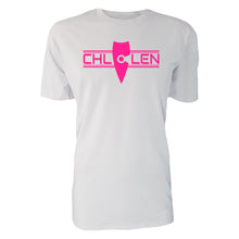 Load image into Gallery viewer, adult-mens-chill-white-fluro-pink-shirt-brand-logo-chill-chllen-lifestyle-wear