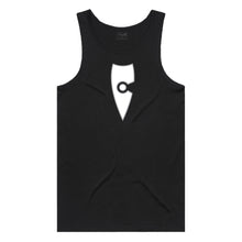 Load image into Gallery viewer, adult-mens-stylish-black-white-grey-two-tone-gym-wear-tank-top-singlet-shirt-emblem-chllen-lifestyle-wear