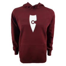 Load image into Gallery viewer, adult-mens-stylish-burgundy-white-hoodie-jumper-emblem-chllen-lifestyle-wear