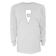 Load image into Gallery viewer, adult-mens-stylish-white-on-white-long-sleeve-shirt-emblem-chllen-lifestyle-wear