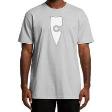 Load image into Gallery viewer, adult-mens-stylish-white-two-tone-shirt-emblem-chllen-lifestyle-wear-model-front