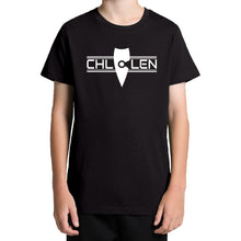 Load image into Gallery viewer, kids-casual-black-shirt-brand-logo-chllen-lifestyle-wear