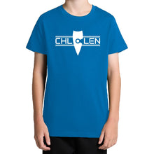 Load image into Gallery viewer, kids-casual-blue-shirt-brand-logo-chllen-lifestyle-wear