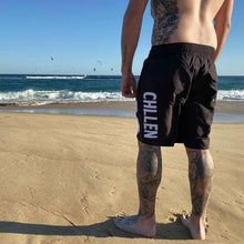 Load image into Gallery viewer, chillen chllen lifestyle wear black-white board shorts boardies