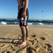Load image into Gallery viewer, chillen chllen lifestyle wear black-white board shorts boardies