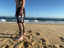 Load image into Gallery viewer, chillen chllen lifestyle wear kids black-white board shorts boardies