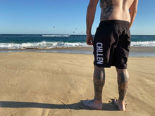 Load image into Gallery viewer, chillen chllen lifestyle wear kids black-white board shorts boardies