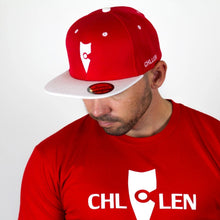 Load image into Gallery viewer, chillen chllen lifestyle wear red-white snapback hat 1st edition