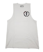 Load image into Gallery viewer, white tank top mens lifestyle wear chllen lifestyle wear white-black tank top singlet long