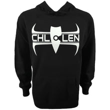 Load image into Gallery viewer, chllen lifestyle wear adults mens stylish black hoodie brand logo deluxe front
