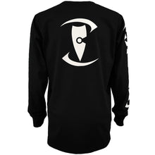 Load image into Gallery viewer, mens stylish black long sleeve shirt zentrix chllen lifestyle wear back