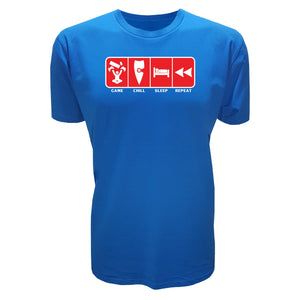 adult-mens-arctic-blue-red-casual-gaming-t-shirt-game-chill-sleep-repeat-chllen-lifestyle-wear