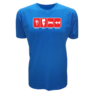 adult-mens-arctic-blue-red-casual-skate-wear-t-shirt-skate-chill-sleep-repeat-chllen-lifestyle-wear