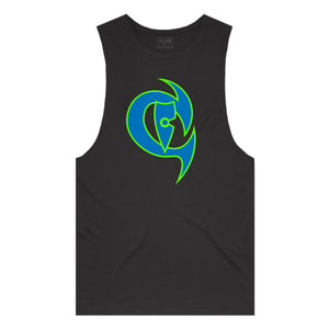 adult-mens-black-blue-fluro-green-two-tone-gym-wear-tank-top-singlet-shirt-evolve-chllen-lifestyle-wear