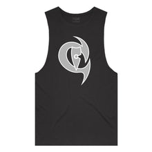 Load image into Gallery viewer, adult-mens-black-grey-white-two-tone-gym-wear-tank-top-singlet-shirt-evolve-chllen-lifestyle-wear