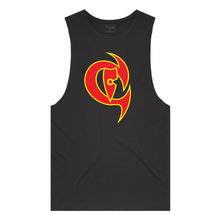 Load image into Gallery viewer, adult-mens-black-red-yellow-two-tone-gym-wear-tank-top-singlet-shirt-evolve-chllen-lifestyle-wear