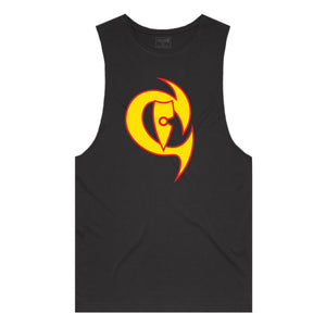 adult-mens-black-yellow-red-two-tone-gym-wear-tank-top-singlet-shirt-evolve-chllen-lifestyle-wear