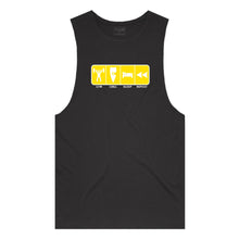 Load image into Gallery viewer, adult-mens-black-yellow-tank-top-gym-chill-sleep-repeat-chllen-lifestyle-wear