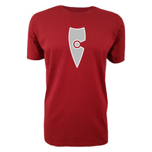 Load image into Gallery viewer, adult-mens-casual-stylish-red-grey-two-tone-staple-shirt-emblem-chllen-lifestyle-wear