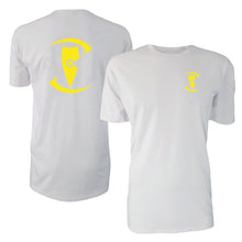 Load image into Gallery viewer, adult-mens-casual-stylish-white-yellow-two-tone-staple-shirt-zentrix-logo-chllen-lifestyle-wear