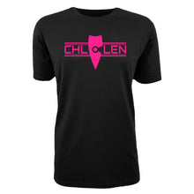 Load image into Gallery viewer, adult-mens-chill-black-fluro-pink-shirt-brand-logo-chill-chllen-lifestyle-wear