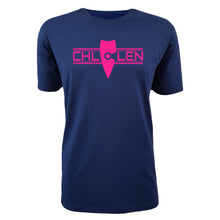 Load image into Gallery viewer, adult-mens-chill-blue-fluro-pink-shirt-brand-logo-chill-chllen-lifestyle-wear