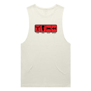 adult-mens-ecru-red-tank-top-gym-chill-sleep-repeat-chllen-lifestyle-wear