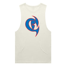 Load image into Gallery viewer, adult-mens-ecru-tan-blue-red-two-tone-gym-wear-tank-top-singlet-shirt-evolve-chllen-lifestyle-wear