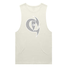 Load image into Gallery viewer, adult-mens-ecru-tan-grey-white-two-tone-gym-wear-tank-top-singlet-shirt-evolve-chllen-lifestyle-wear