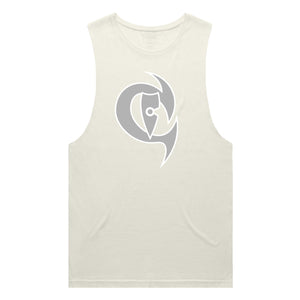 adult-mens-ecru-tan-grey-white-two-tone-gym-wear-tank-top-singlet-shirt-evolve-chllen-lifestyle-wear