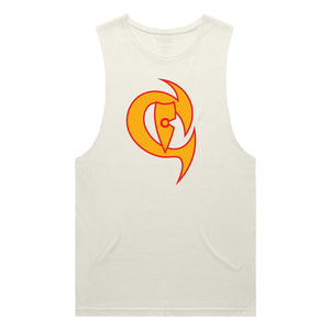 adult-mens-ecru-tan-orange-red-two-tone-gym-wear-tank-top-singlet-shirt-evolve-chllen-lifestyle-wear