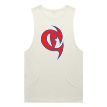 Load image into Gallery viewer, adult-mens-ecru-tan-red-blue-two-tone-gym-wear-tank-top-singlet-shirt-evolve-chllen-lifestyle-wear