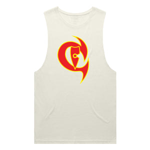 adult-mens-ecru-tan-red-yellow-two-tone-gym-wear-tank-top-singlet-shirt-evolve-chllen-lifestyle-wear