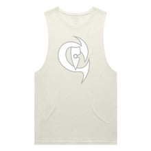 Load image into Gallery viewer, adult-mens-ecru-tan-white-grey-two-tone-gym-wear-tank-top-singlet-shirt-evolve-chllen-lifestyle-wear