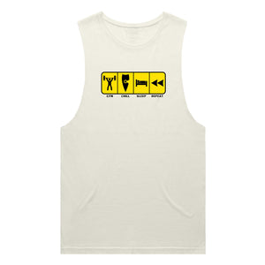 adult-mens-ecru-yellow-tank-top-gym-chill-sleep-repeat-chllen-lifestyle-wear