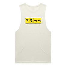 Load image into Gallery viewer, adult-mens-ecru-yellow-tank-top-skate-chill-sleep-repeat-chllen-lifestyle-wear