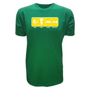 adult-mens-green-yellow-casual-bmx-wear-t-shirt-bmx-chill-sleep-repeat-chllen-lifestyle-wear