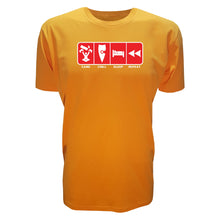 Load image into Gallery viewer, adult-mens-orange-red-casual-gaming-t-shirt-game-chill-sleep-repeat-chllen-lifestyle-wear