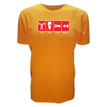 Load image into Gallery viewer, adult-mens-orange-red-casual-gym-wear-t-shirt-gym-chill-sleep-repeat-chllen-lifestyle-wear