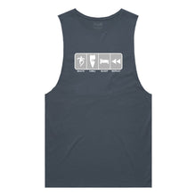 Load image into Gallery viewer, adult-mens-petrol-blue-grey-tank-top-skate-chill-sleep-repeat-chllen-lifestyle-wear