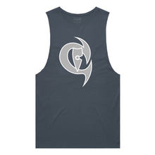 Load image into Gallery viewer, adult-mens-petrol-blue-grey-white-two-tone-gym-wear-tank-top-singlet-shirt-evolve-chllen-lifestyle-wear