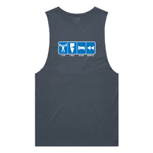 Load image into Gallery viewer, adult-mens-petrol-blue-tank-top-gym-chill-sleep-repeat-chllen-lifestyle-wear