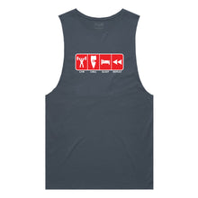 Load image into Gallery viewer, adult-mens-petrol-red-tank-top-gym-chill-sleep-repeat-chllen-lifestyle-wear