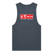 Load image into Gallery viewer, adult-mens-petrol-red-tank-top-surf-chill-sleep-repeat-chllen-lifestyle-wear