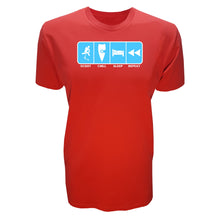 Load image into Gallery viewer, adult-mens-red-fluro-light-blue-casual-scoot-wear-t-shirt-scoot-chill-sleep-repeat-chllen-lifestyle-wear