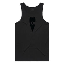 Load image into Gallery viewer, adult-mens-stylish-black-two-tone-gym-tank-top-singlet-shirt-emblem-chllen-lifestyle-wear