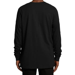 adult-mens-stylish-black-white-long-sleeve-shirt-emblem-chllen-lifestyle-wear-chill-shirts-model-back